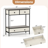 Farmhouse Console Table with Open Storage Shelf for Hallway-Gray