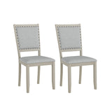 Juego de 2 sillas de comedor de granja con tapicería de tela para cocina - Gris