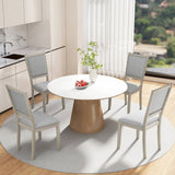 Juego de 2 sillas de comedor de granja con tapicería de tela para cocina - Gris