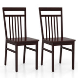 Juego de 2 sillas de comedor rústicas con respaldo alto inclinado