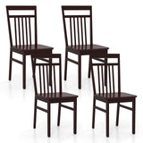 Juego de 2 sillas de comedor rústicas con respaldo alto inclinado