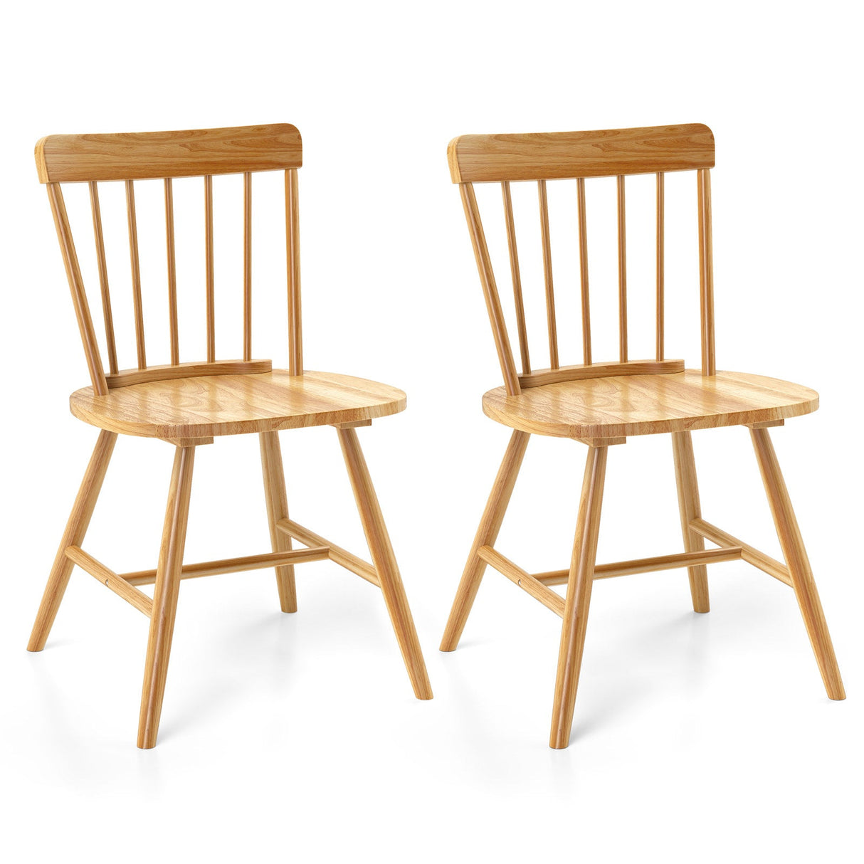Juego de 2 sillas de cocina de granja con estructura de madera de caucho