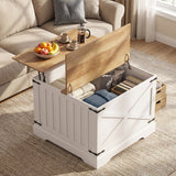 Farmhouse Lift Top Coffee Table with Hidden Storage Compartment