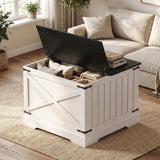 Farmhouse Lift Top Coffee Table with Hidden Storage Compartment