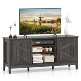 Mueble para TV de estilo rústico para televisores de hasta 65 pulgadas, centro de entretenimiento con 2 armarios de almacenamiento - Gris