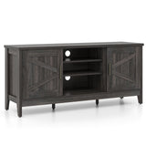 Mueble para TV de estilo rústico para televisores de hasta 65 pulgadas, centro de entretenimiento con 2 armarios de almacenamiento - Gris