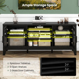Mueble de TV estilo rústico para televisores de hasta 65 pulgadas con 4 estantes ajustables