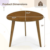 Mesa de comedor redonda de madera estilo rústico para 4-Nogal