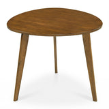 Mesa de comedor redonda de madera estilo rústico para 4-Nogal