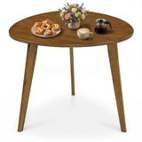 Mesa de comedor redonda de madera estilo rústico para 4-Nogal