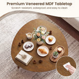 Mesa de comedor redonda de madera estilo rústico para 4-Nogal