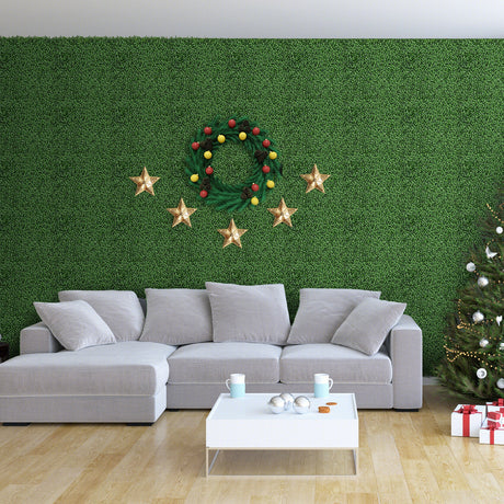 12 piezas de paneles de pared de boj artificial de 20 x 20 pulgadas con ramas insertables