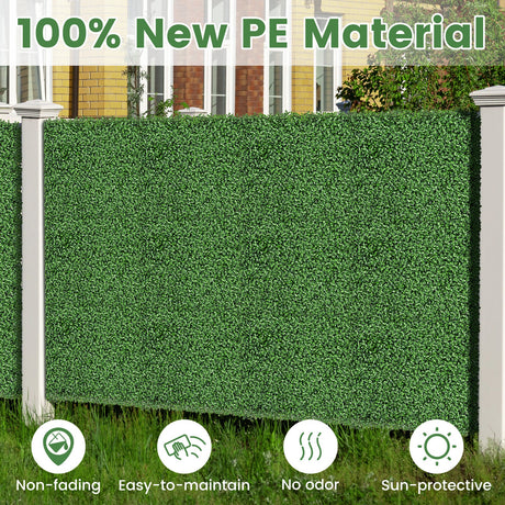 12 piezas de paneles de pared de boj artificial de 20 x 20 pulgadas con ramas insertables