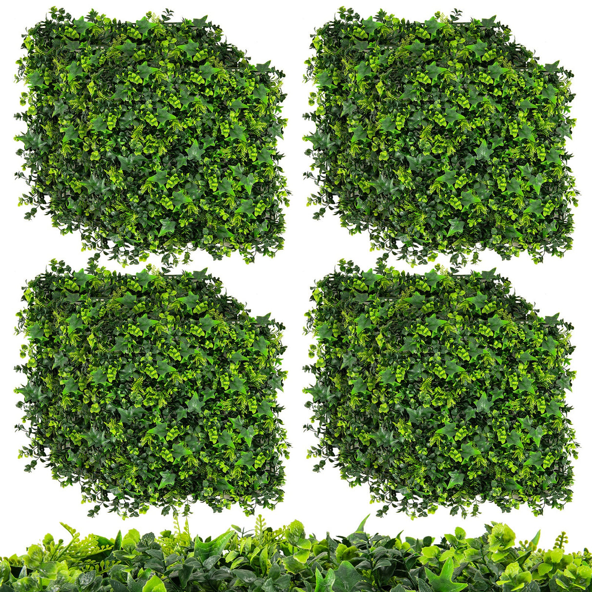 12 piezas de paneles de follaje artificial de 20 x 20 pulgadas con ramas insertables