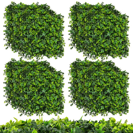 12 piezas de paneles de follaje artificial de 20 x 20 pulgadas con ramas insertables