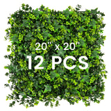 12 piezas de paneles de follaje artificial de 20 x 20 pulgadas con ramas insertables