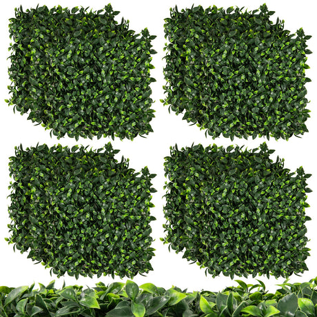 12 Paneles de Setos de Arbustos de Gardenias Artificiales de 20 x 20 Pulgadas