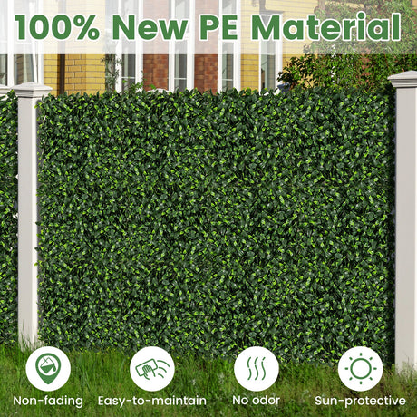12 Paneles de Setos de Arbustos de Gardenias Artificiales de 20 x 20 Pulgadas