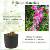 5.5 FT Faux Wisteria Plant in Nursery Pot with Blooming Flowers