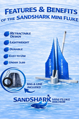 Ancla Fluke Mini – Ancla Compacta y Potente para Motos Acuáticas, Kayaks y Barcos Pequeños (Ancla, Cuerda, Estuche)