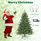 Árbol de Navidad de 1,8/2,1/2,4 metros con luces LED blancas cálidas y piñas