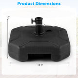 Base para sombrilla rellenable de 17 pulgadas y 88 libras de alta resistencia con asa