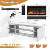 Fireplace TV Stand for TVs up to 80 Inch with 3 Adjustable Shelves