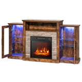 Mueble de TV con chimenea y luces LED de 16 colores para televisores de hasta 65 pulgadas