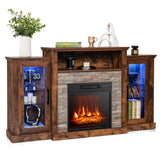 Mueble de TV con chimenea y luces LED de 16 colores para televisores de hasta 65 pulgadas