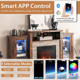 Mueble de TV con chimenea y luces LED de 16 colores para televisores de hasta 65 pulgadas