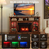 Fireplace TV Stand with Remote Controls and Thermostat for TVs Up to 50 Inch