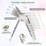 4-in-1 Foldable Baby High Chair with 7 Adjustable Heights and Free Toys Bar