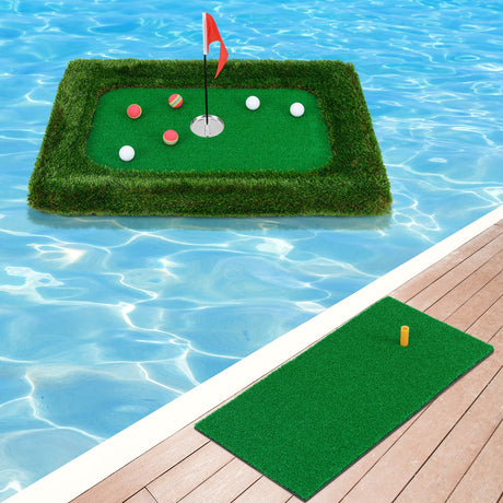 37.5 x 25.5 pulgadas alfombrilla flotante de golf para piscina con chipping green
