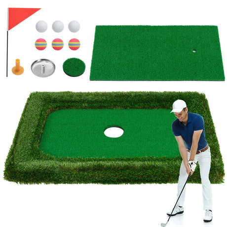 37.5 x 25.5 pulgadas alfombrilla flotante de golf para piscina con chipping green