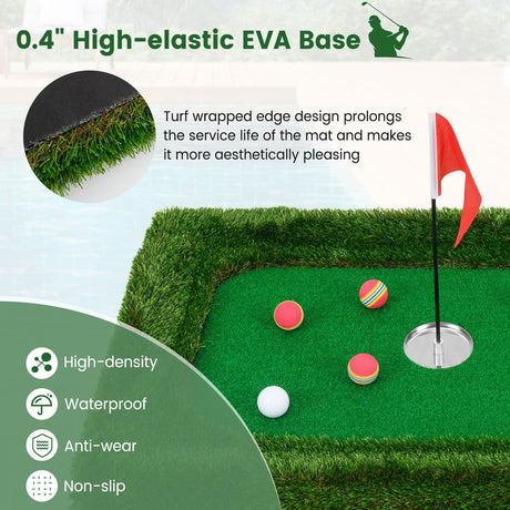 37.5 x 25.5 pulgadas alfombrilla flotante de golf para piscina con chipping green