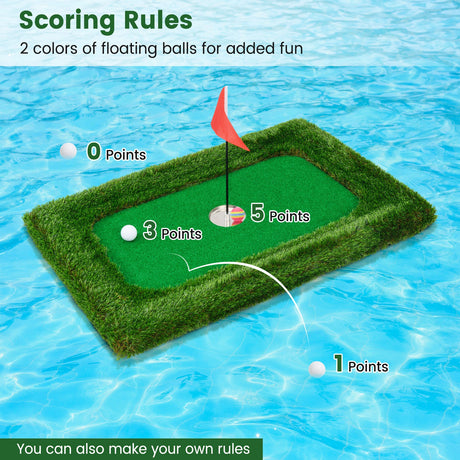 37.5 x 25.5 pulgadas alfombrilla flotante de golf para piscina con chipping green