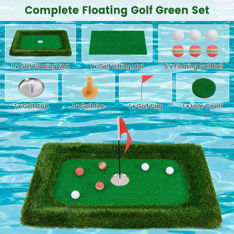 37.5 x 25.5 pulgadas alfombrilla flotante de golf para piscina con chipping green