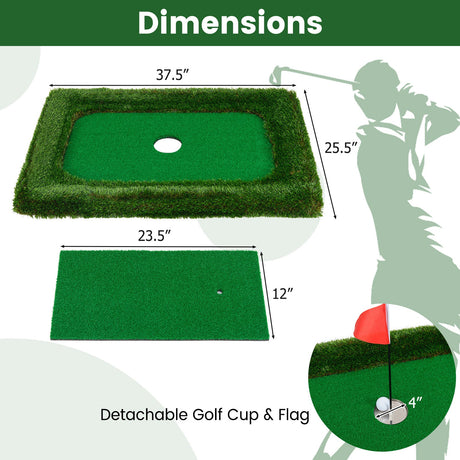 37.5 x 25.5 pulgadas alfombrilla flotante de golf para piscina con chipping green