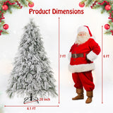 Árbol de Navidad preiluminado de 4.5/6/7 pies con nieve y luces LED cálidas