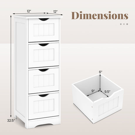 Mueble de suelo independiente de 4 cajones con dispositivo antivuelco