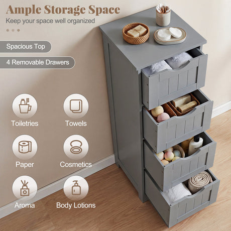 Mueble de suelo independiente de 4 cajones con dispositivo antivuelco