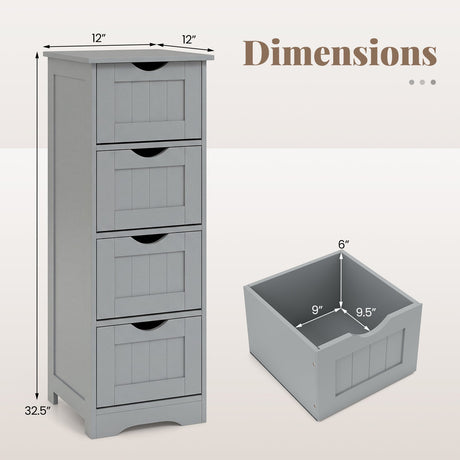 Mueble de suelo independiente de 4 cajones con dispositivo antivuelco