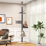 Árbol para gatos de piso a techo con altura ajustable de 93 a 107 pulgadas - Gris