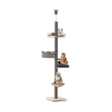Árbol para gatos de piso a techo con altura ajustable de 93 a 107 pulgadas - Gris