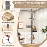 Árbol para gatos de piso a techo con altura ajustable de 93 a 107 pulgadas - Gris