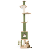 Árbol para gatos de suelo a techo con altura ajustable de 86 a 99.5 pulgadas y poste extra - Verde