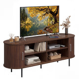 Fluted TV Stand for TVs up to 60" Mid Century Curved Entertainment Center