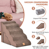 Juego de escaleras de espuma para mascotas de 22 y 11 pulgadas con rampas para perros de 5 y 3 niveles