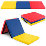 Colchoneta de gimnasia tríptica de 6 x 2 pies con asas y funda con cremallera extraíble