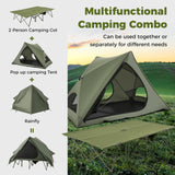 Tienda de campaña plegable para 2 personas con carpa emergente y bolsa portátil con ruedas - Verde